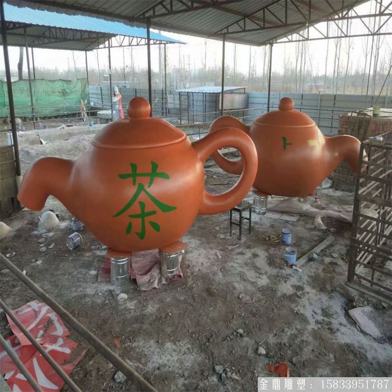 玻璃鋼天壺雕塑，茶壺雕塑，流水懸空天壺雕塑2