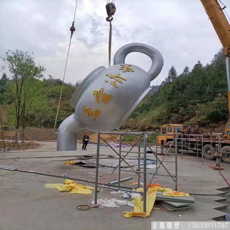 不銹鋼懸空天壺 景觀(guān)壺流水壺 噴泉茶壺1 - 副本