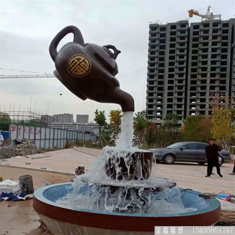 福壺流水噴泉天壺雕塑，懸空天壺雕塑